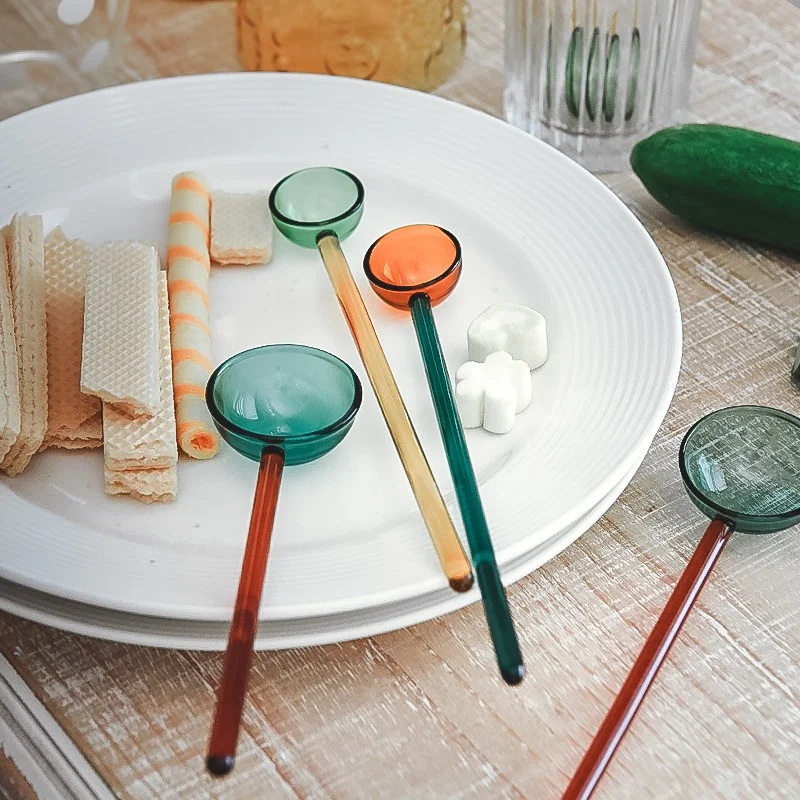 Colored Transparent Glass Coffee Spoon High Temperature Resistance Long Handle Dessert Coffee Scoops Kitchen Accessories
Colored Transparent Glass Coffee Spoon High Temperature Resistance Long Handle Dessert Coffee Scoops Kitchen Accessories