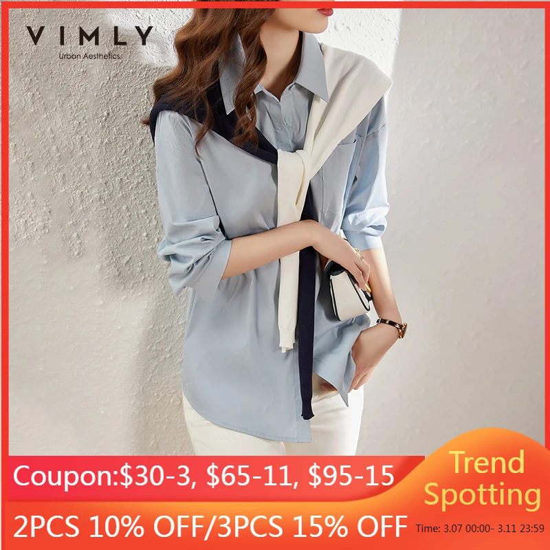 VIMLY Vintage Hong Kong Style Blue Shirts Women's 2021 Autumn Thin Coat Office Lady Shirt Long Sleeve Shawl Female Blouse F8615
VIMLY Vintage Hong Kong Style Blue Shirts Women's 2021 Autumn Thin Coat Office Lady Shirt Long Sleeve Shawl Female Blouse F8615