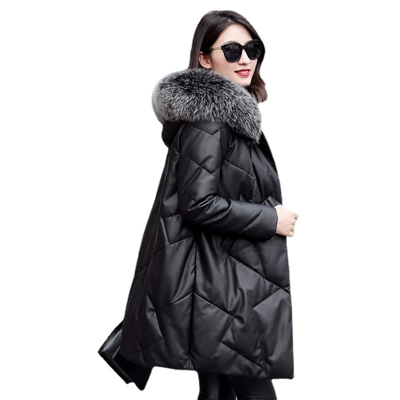 Hot Sale 2023 Winter Coat Women Leather Down Jacket Women Fox Fur Collar Fur Coats Women's Medium Long Sheep Fur Loose Jackets C
Hot Sale 2023 Winter Coat Women Leather Down Jacket Women Fox Fur Collar Fur Coats Women's Medium Long Sheep Fur Loose Jackets C