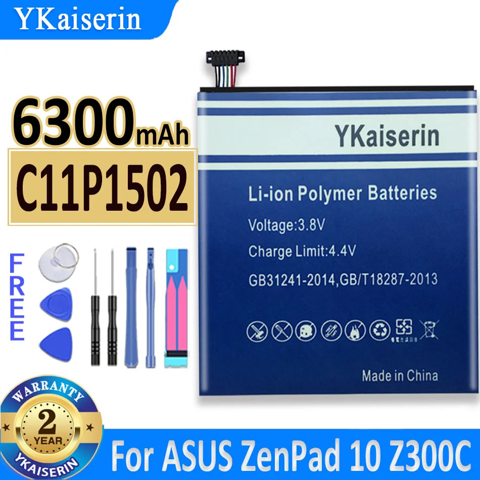 YKaiserin 6300mAh C11P1502 Battery For ASUS ZenPad 10 ZenPad10 Z300C Z300M Z300CG Z300CL P023 P01T 10.1 Battery + Tools
YKaiserin 6300mAh C11P1502 Battery For ASUS ZenPad 10 ZenPad10 Z300C Z300M Z300CG Z300CL P023 P01T 10.1 Battery + Tools
