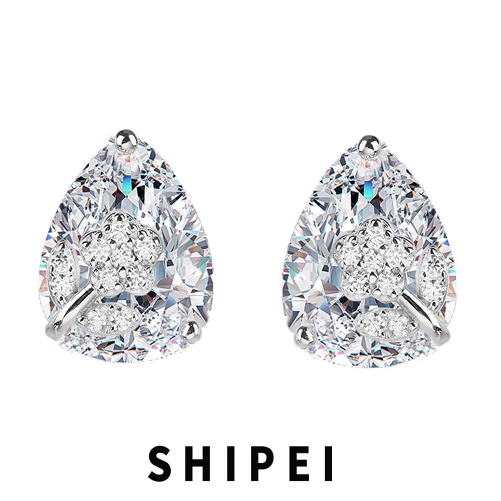 Shipei 100% 925 Sterling Silver Pear High Carbon Diamond Gemstone Wedding Party Jewelry Ear Stud Earrings for Women Wholesale
Shipei 100% 925 Sterling Silver Pear High Carbon Diamond Gemstone Wedding Party Jewelry Ear Stud Earrings for Women Wholesale
