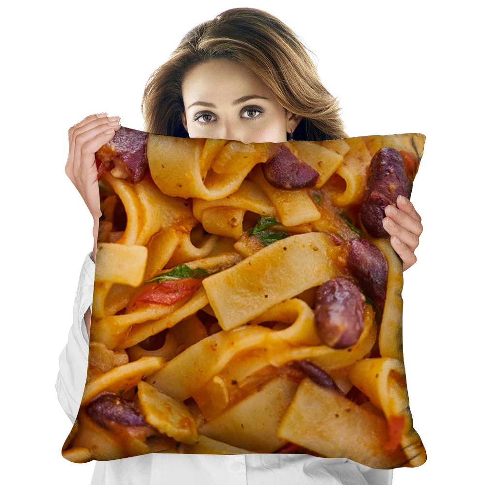 

CLOOCL Delicious Food Pillow Case 3D Graphic Fried Rice Noodles Polyester Pillowcase Funny Throw Pillow Cover Cushion