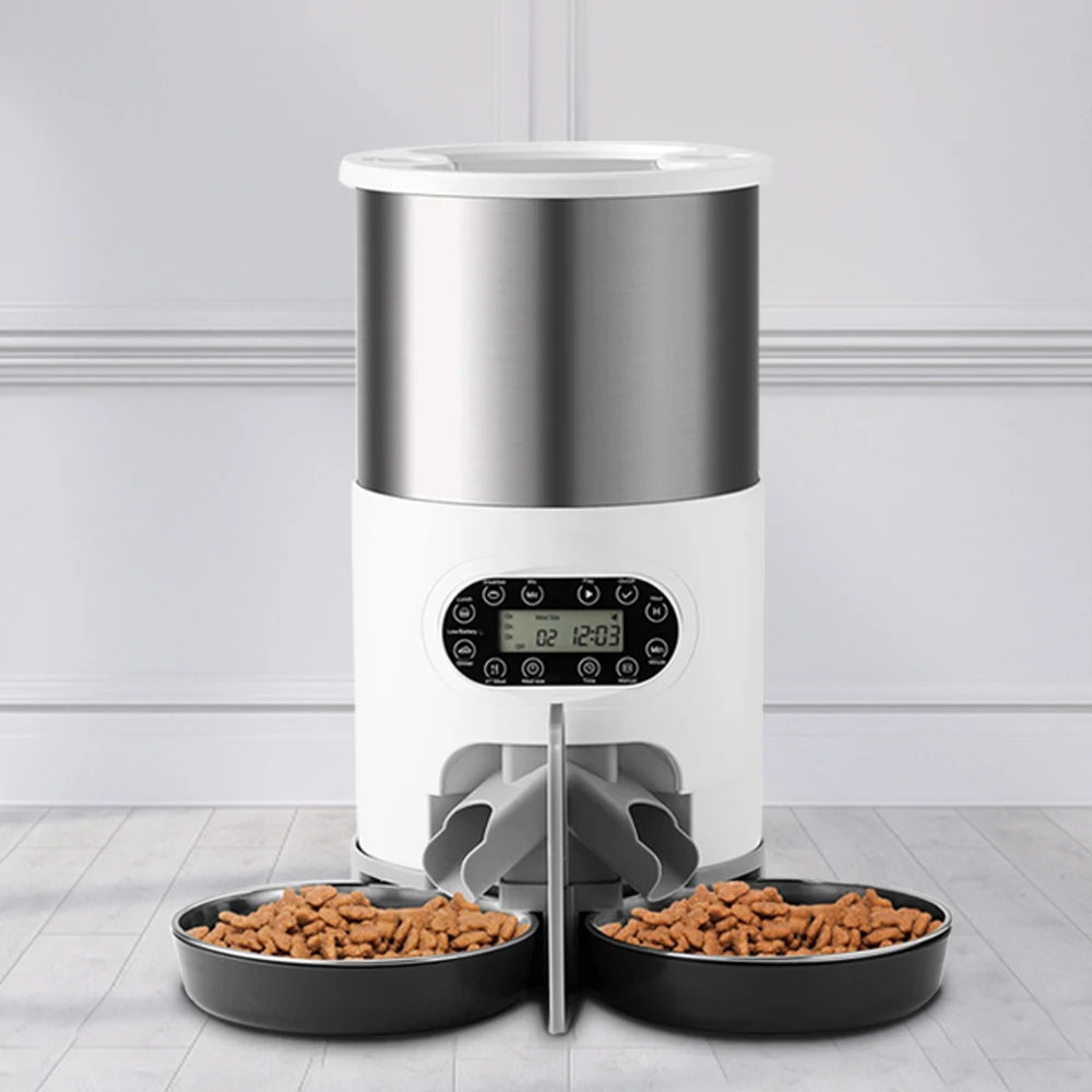 4.5L Smart Pet Feeder Stainless Steel Bowl Recording Timing Feeding Cat Dog Food Automatic Dispenser Voice Recorder Control
4.5L Smart Pet Feeder Stainless Steel Bowl Recording Timing Feeding Cat Dog Food Automatic Dispenser Voice Recorder Control