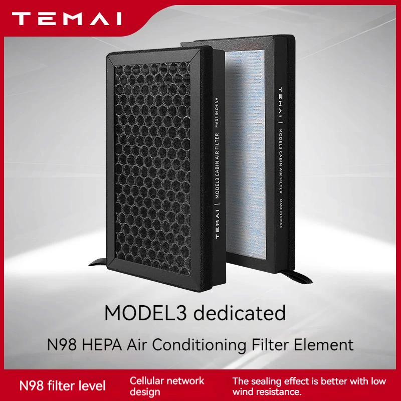 TEMAI is applicable to Tesla Model3y air conditioning filter element HEPA activated carbon pm2.5 air filter screen N98
TEMAI is applicable to Tesla Model3y air conditioning filter element HEPA activated carbon pm2.5 air filter screen N98