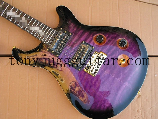 

Private Stock SE Allender Flamed Maple Top Purple & Black Electric Guitar White MOP Fingerboard Inlay Tremolo Bridge