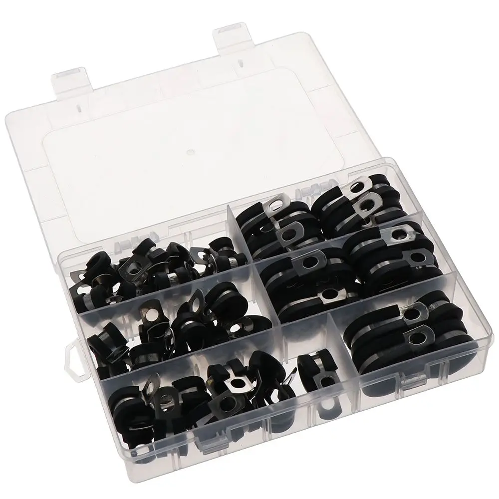 Stainless Steel Cable Clamps Assortment Kit 1/4" 5/16" 3/8" 1/2" 5/8" 3/4" Rubber Insulated Clips 6 Sizes Pipe Clamps Boat
Stainless Steel Cable Clamps Assortment Kit 1/4" 5/16" 3/8" 1/2" 5/8" 3/4" Rubber Insulated Clips 6 Sizes Pipe Clamps Boat