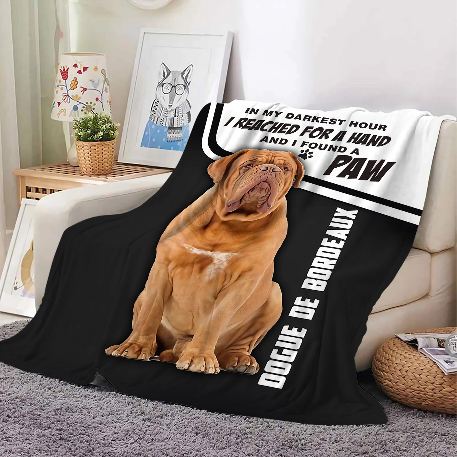 

Dogue De Bordeaux Flannel Blankets I Found A Paw 3D Printed Throw Blanket Office Nap Travel Portable Quilts Dropshipping