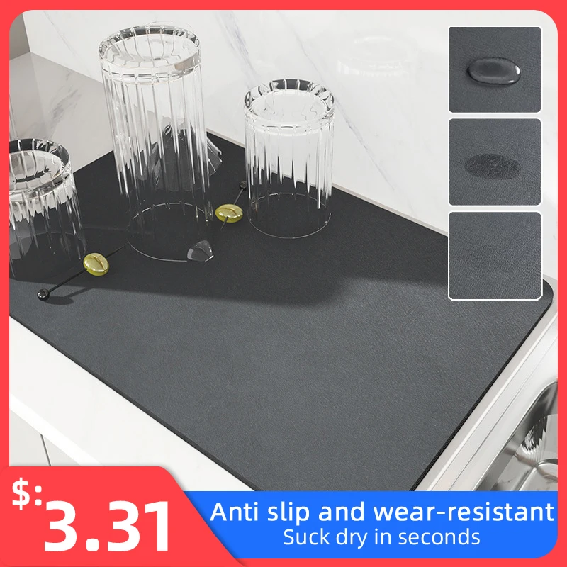 Drain Pad Rubber Dish Drying Mat Super Absorbent Drainer Mats Tableware Bottle Rugs Kitchen Dinnerware Placemat
Drain Pad Rubber Dish Drying Mat Super Absorbent Drainer Mats Tableware Bottle Rugs Kitchen Dinnerware Placemat