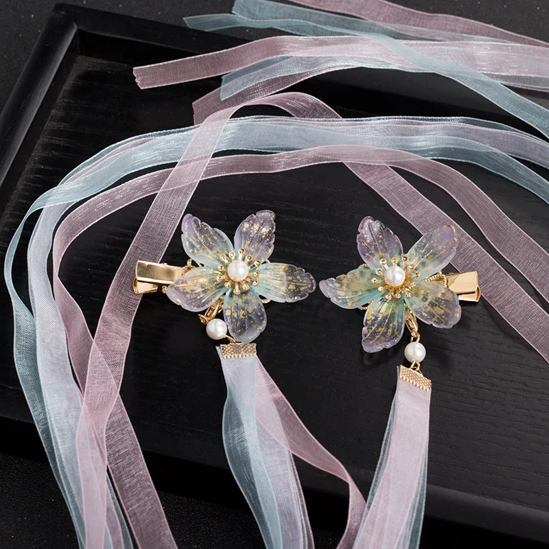Han Chinese Clothing Ribbon Hairpin Tassel Silk Ribbon Side Clip Ancient Costume Hair Band Hair Accessories Headdress
Han Chinese Clothing Ribbon Hairpin Tassel Silk Ribbon Side Clip Ancient Costume Hair Band Hair Accessories Headdress