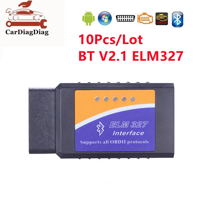 10Pcs/Lot OBD2 ELM327 V2.1 Bluetooth ELM 327 Diagnostic Interface OBD 2 Auto Car Diagnostic Scanner Works on Android Torque
10Pcs/Lot OBD2 ELM327 V2.1 Bluetooth ELM 327 Diagnostic Interface OBD 2 Auto Car Diagnostic Scanner Works on Android Torque