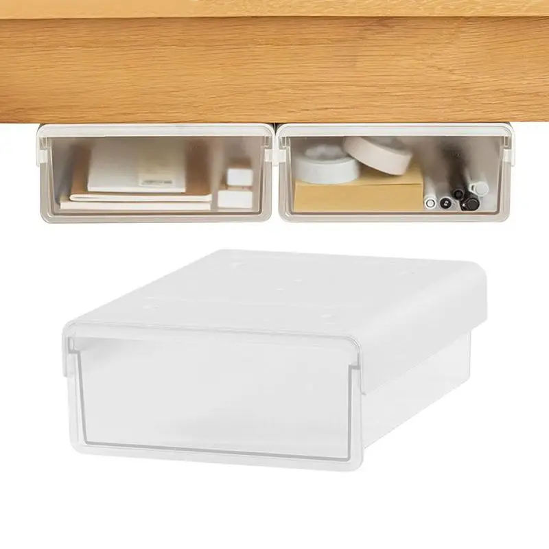 

Self Adhesive Drawer Under Table Drawer Storage Box Under Table Invisible Expandable Drawer Slide-out Storage Organizer For Home