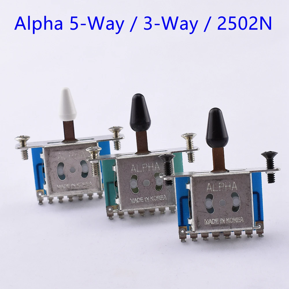 1 Piece Genuine Alpha Electric Guitar Pickup Selector Switch 5-Way / 3-Way / 2502N - Made in Korea
1 Piece Genuine Alpha Electric Guitar Pickup Selector Switch 5-Way / 3-Way / 2502N - Made in Korea