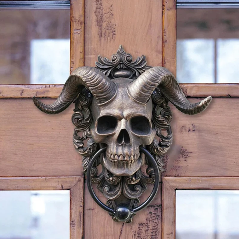 Skull Pendant Resin Decorative Door Knocker Punk Satan Skull Sheep Head Wall Decoration Resin Crafts
Skull Pendant Resin Decorative Door Knocker Punk Satan Skull Sheep Head Wall Decoration Resin Crafts