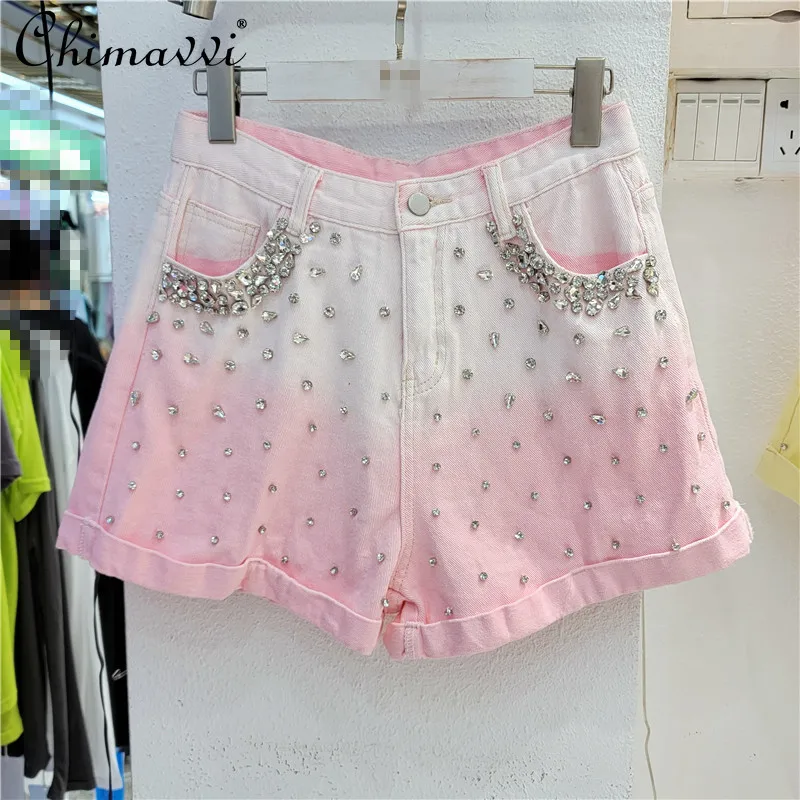 New Ladies Fashion Fairy Reinestone Denim Shorts Women's 2022 Summer Korean Style Sweet High Waist Slimming Wide Leg Hot Pants
New Ladies Fashion Fairy Reinestone Denim Shorts Women's 2022 Summer Korean Style Sweet High Waist Slimming Wide Leg Hot Pants