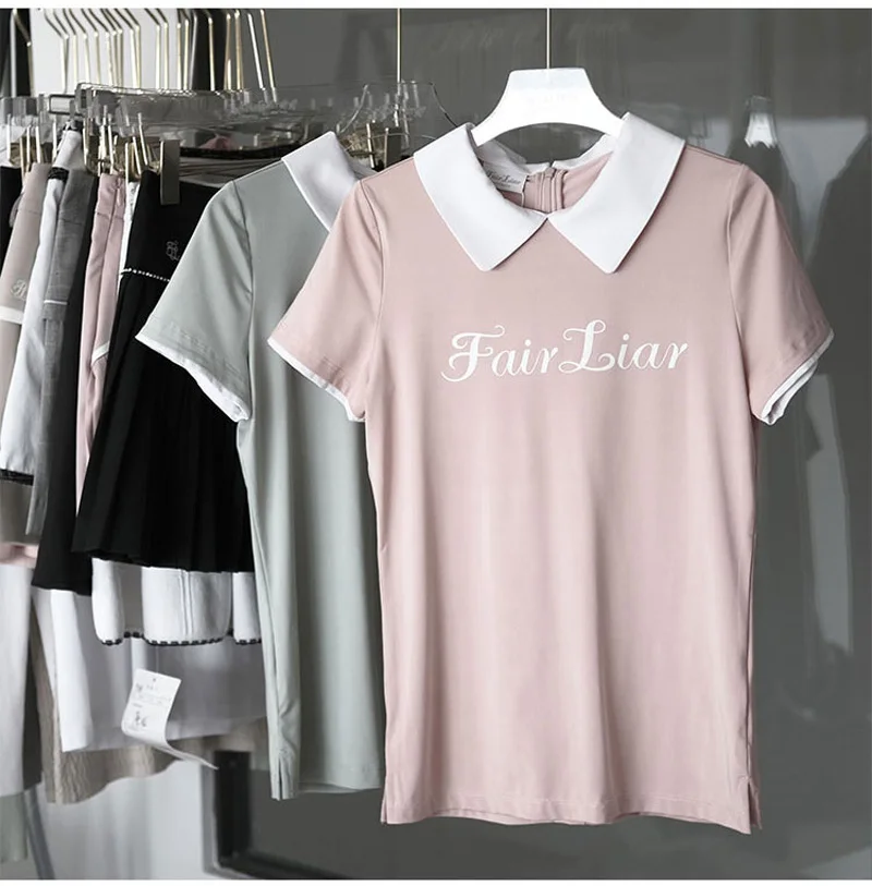 Summer Golf Short-Sleeved T-shirt Polo Shirt Outdoor Ladies Golf Sports Fast Dry Breathable Clothing Young Doll Collar Top
Summer Golf Short-Sleeved T-shirt Polo Shirt Outdoor Ladies Golf Sports Fast Dry Breathable Clothing Young Doll Collar Top