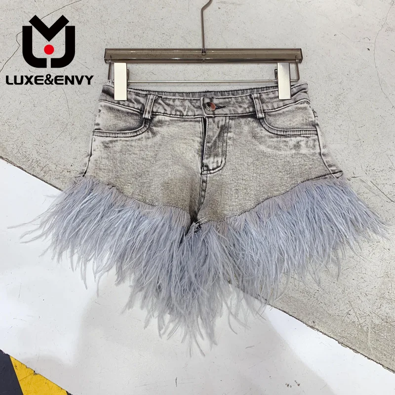 Роскошные & ENVY сексуальные короткие джинсы для девушек, прямые брюки со страусиными вставками, женские летние брюки 2023 
Роскошные & ENVY сексуальные короткие джинсы для девушек, прямые брюки со страусиными вставками, женские летние брюки 2023