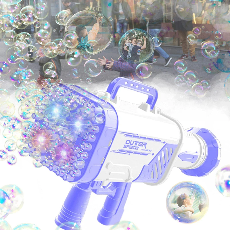 64 Hole Electric Bubble Gun Rocket Launcher Soap Bubbles Machine Gun Thousands of Bubbles Per Minute Suitable for Kids Adults
64 Hole Electric Bubble Gun Rocket Launcher Soap Bubbles Machine Gun Thousands of Bubbles Per Minute Suitable for Kids Adults