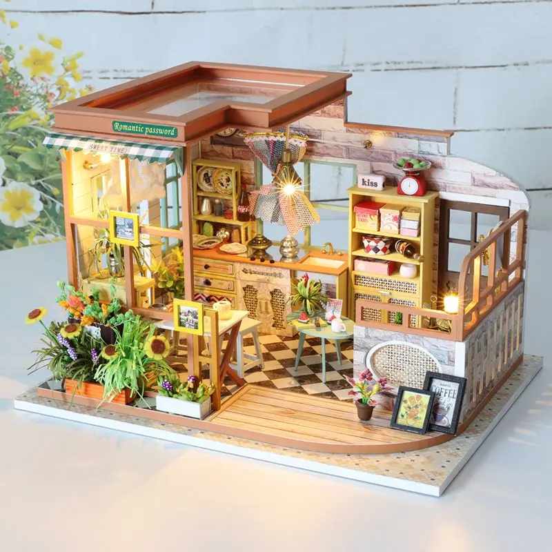 

Diy Romantic House Casa Wooden Miniature Building Kits Doll Houses With Furniture Lights Dollhouse Toys For Girls Birthday Gifts