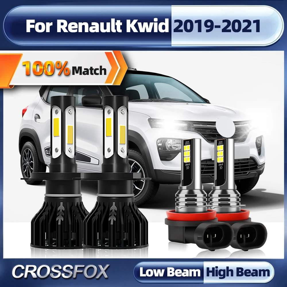 

H4 светодиодный лампы для автомобильных фар H11 турбо Противотуманные фары 3570 CSP чипы светодиодный автомобильные лампы 6000 К белый 12В для Renault Kwid 2019 2020 2021