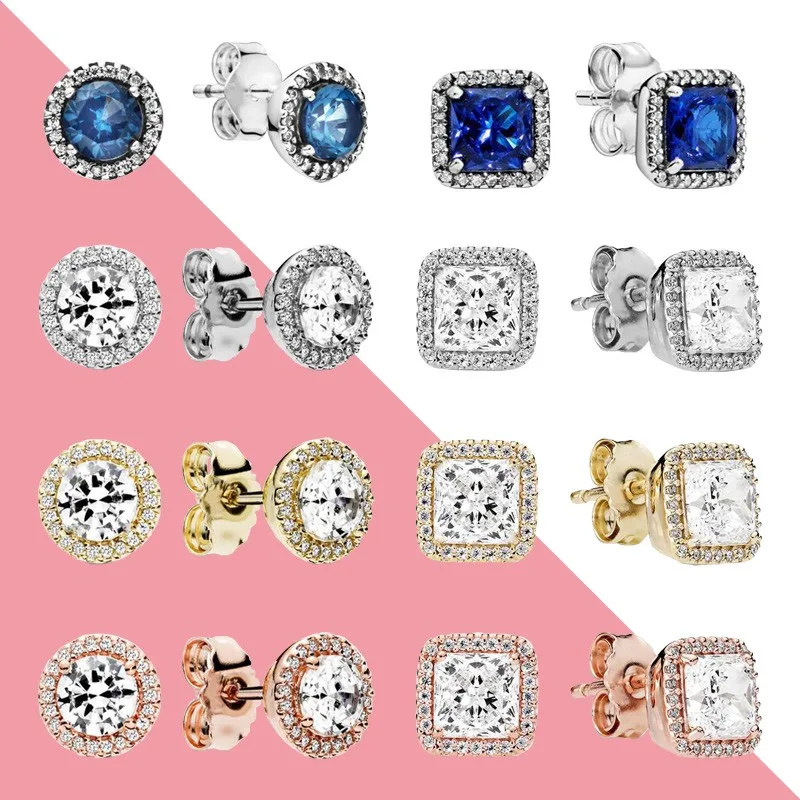 Hot 925 Sterling Silver Fashion Round And Square Zirconium Women's Pandor Earrings Suitable For Wedding Gifts Fashion Jewelry
Hot 925 Sterling Silver Fashion Round And Square Zirconium Women's Pandor Earrings Suitable For Wedding Gifts Fashion Jewelry