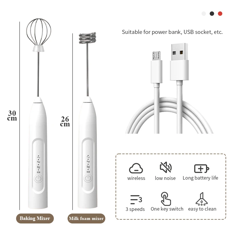 2 in 1 Double heads Milk Frothers Baking Stirrer Electric Egg Beater USB rechargeable Whisk Coffee Mixer kitchen gadgets
2 in 1 Double heads Milk Frothers Baking Stirrer Electric Egg Beater USB rechargeable Whisk Coffee Mixer kitchen gadgets