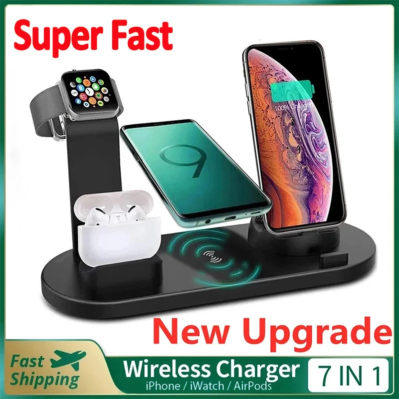 7 in 1 Wireless Charger Stand Pad For iPhone 14 13 12 Apple Watch 15W Fast Charging Dock Station for Airpods Pro iWatch 7 6
7 in 1 Wireless Charger Stand Pad For iPhone 14 13 12 Apple Watch 15W Fast Charging Dock Station for Airpods Pro iWatch 7 6