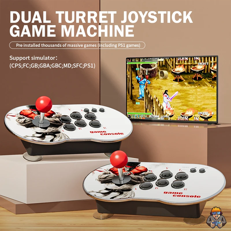 

New Video Game Consoles Dual Joystick Gameconsole 10000+ HD Games Support 4 Player Familygame Game Stick for PS1/GB/CPS/SFC/FC