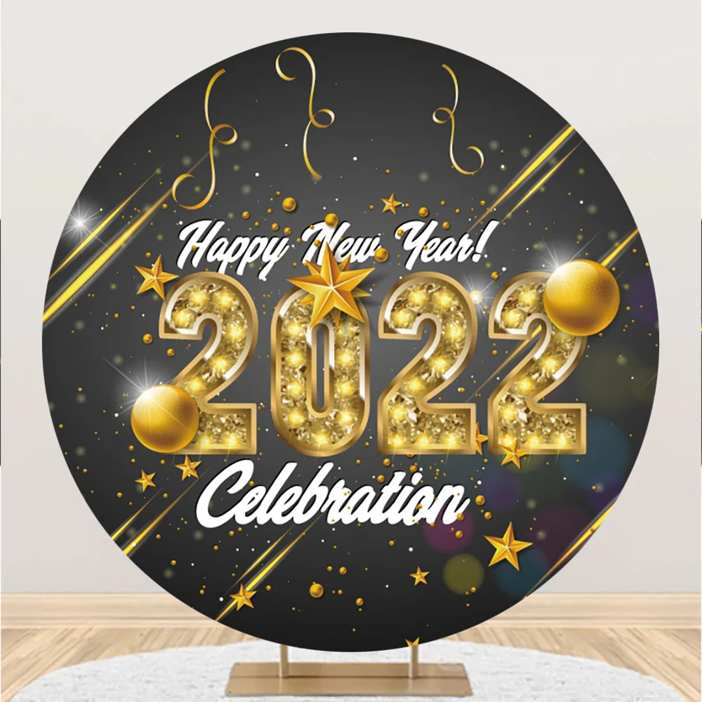 Golden Light 2022 Ribbon Round Backdrop Happy New Year Family Kids Party Decorations Circle Background Table Booth Poster 
Golden Light 2022 Ribbon Round Backdrop Happy New Year Family Kids Party Decorations Circle Background Table Booth Poster