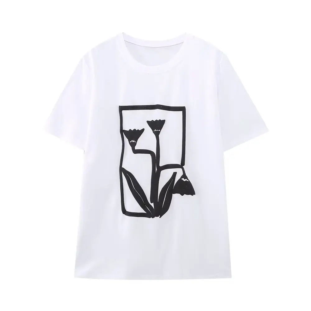 2023 Summer Short Sleeve T Shirts Women Printing Cotton Solid T-shirt O Neck Top Tee Female Casual Loose T Shirt
2023 Summer Short Sleeve T Shirts Women Printing Cotton Solid T-shirt O Neck Top Tee Female Casual Loose T Shirt