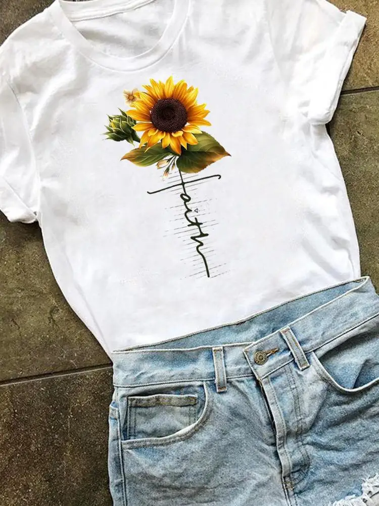 Short Sleeve Clothes Women Clothing Print T Shirt Fashion 90s Flower Faith Lovely Graphic T-shirt Summer Kawaii Basic Tee Top
Short Sleeve Clothes Women Clothing Print T Shirt Fashion 90s Flower Faith Lovely Graphic T-shirt Summer Kawaii Basic Tee Top
