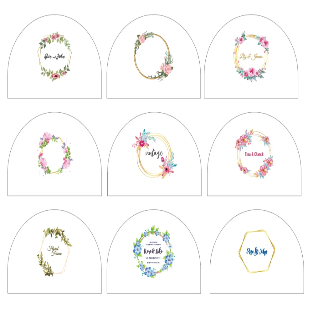 Колпачки на стулья 100 шт., обложки для свадьбы, индивидуального логотипа, свадьбы, дня рождения, индивидуального дизайна, имени, текста, даты, логотипа