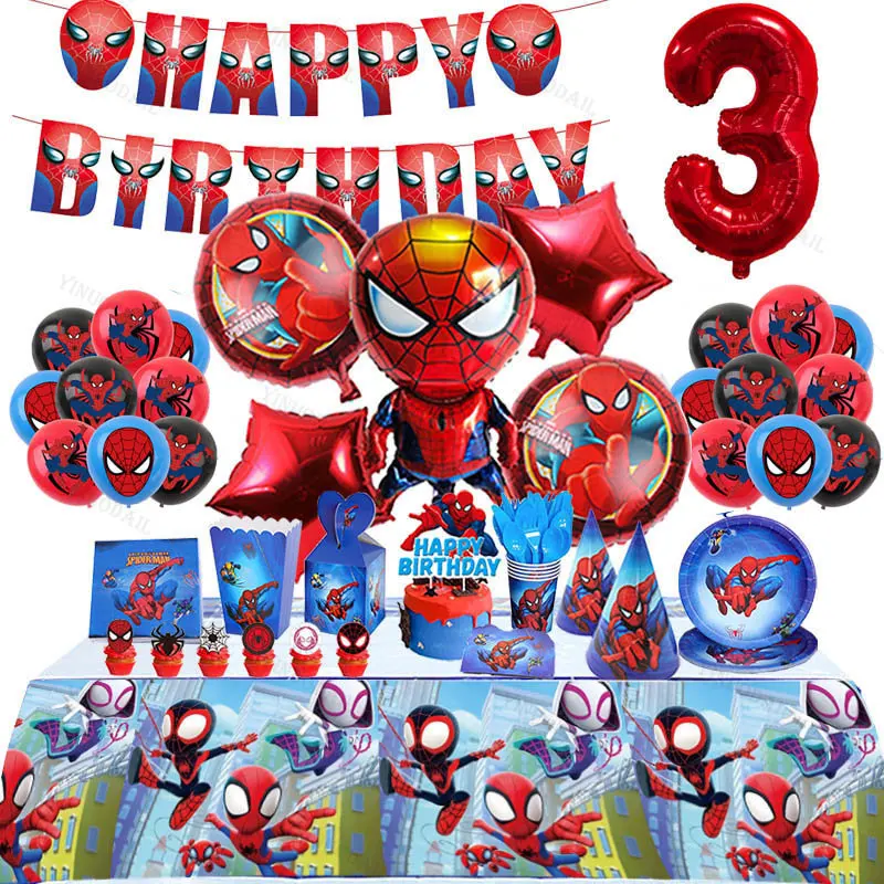 SpiderMan Birthday Party Decorations For Kids Latex Aluminum Foil Balloons Spider Theme Event Supplies Disposable Tableware
SpiderMan Birthday Party Decorations For Kids Latex Aluminum Foil Balloons Spider Theme Event Supplies Disposable Tableware