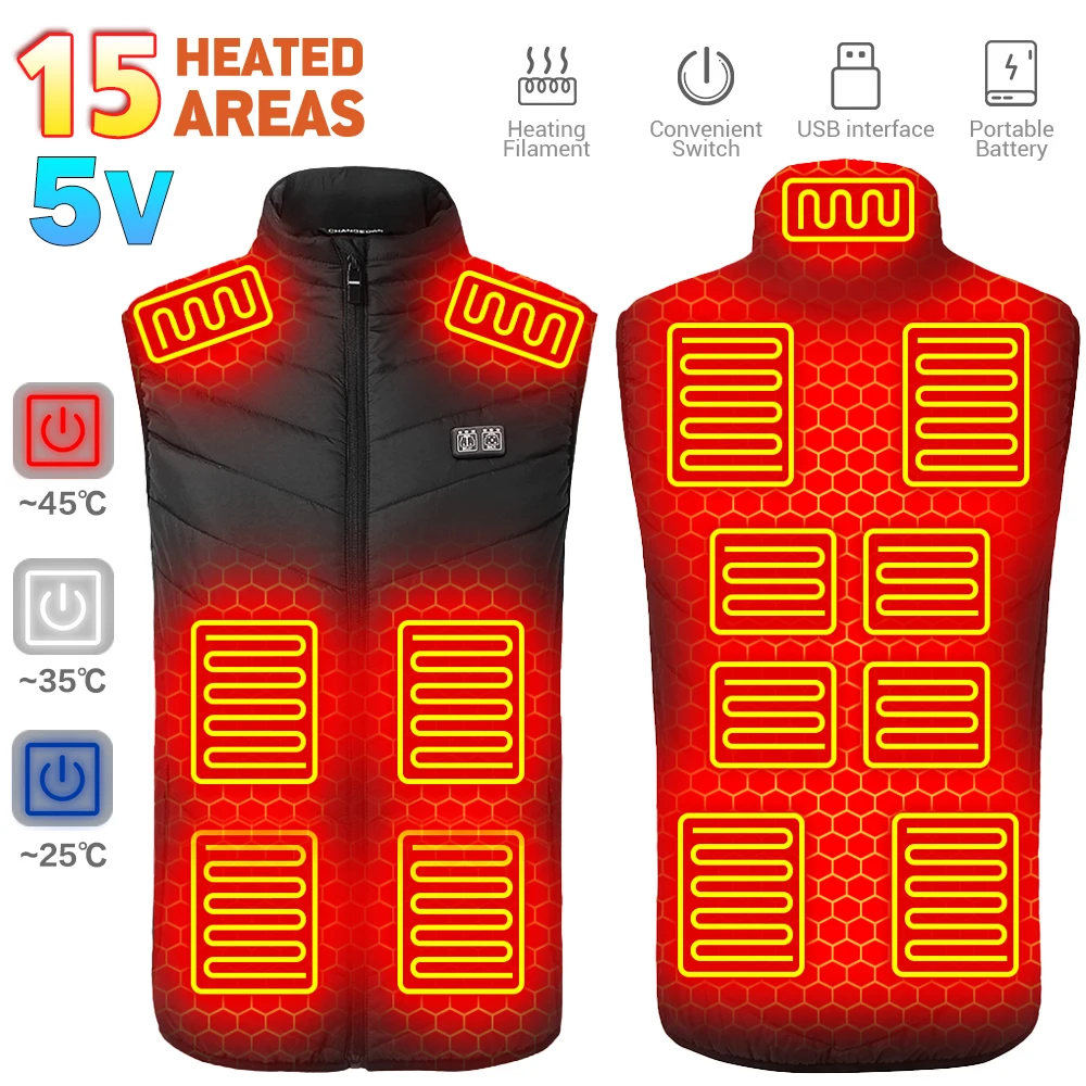 Heated Vest Winter Men Women Thermal Vest Motorcycle Cross-country Skiing Heated Jacket Vest Anti-freeze USB Powered Clothing
Heated Vest Winter Men Women Thermal Vest Motorcycle Cross-country Skiing Heated Jacket Vest Anti-freeze USB Powered Clothing