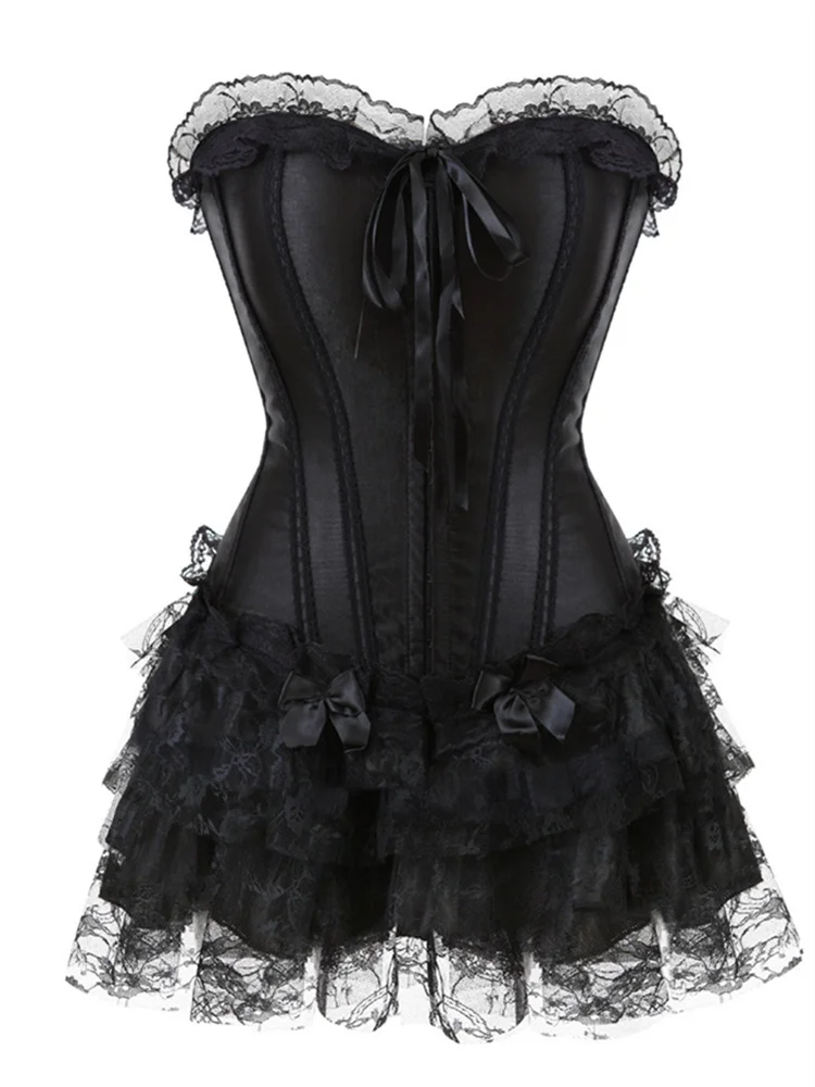 2023 New Vintage Lace Corset Dress Y2K Women Sexy Satin Corset Top Burlesque Bustier Mini Tutu Skirt Clubwear Party Costume Suit
2023 New Vintage Lace Corset Dress Y2K Women Sexy Satin Corset Top Burlesque Bustier Mini Tutu Skirt Clubwear Party Costume Suit
