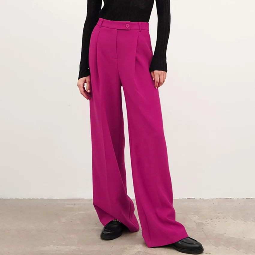 

Женские широкие брюки с драпировкой, Свободные повседневные брюки во французском стиле, одежда для женщин на лето 2023