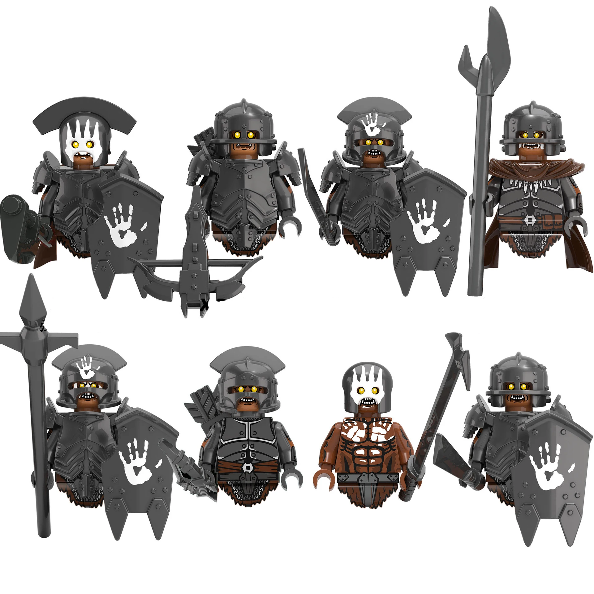 8pcs/set Ring Lord Figure Series Orcs Army Mini Figma Building Blocks Doll Model Toys For Children
8pcs/set Ring Lord Figure Series Orcs Army Mini Figma Building Blocks Doll Model Toys For Children