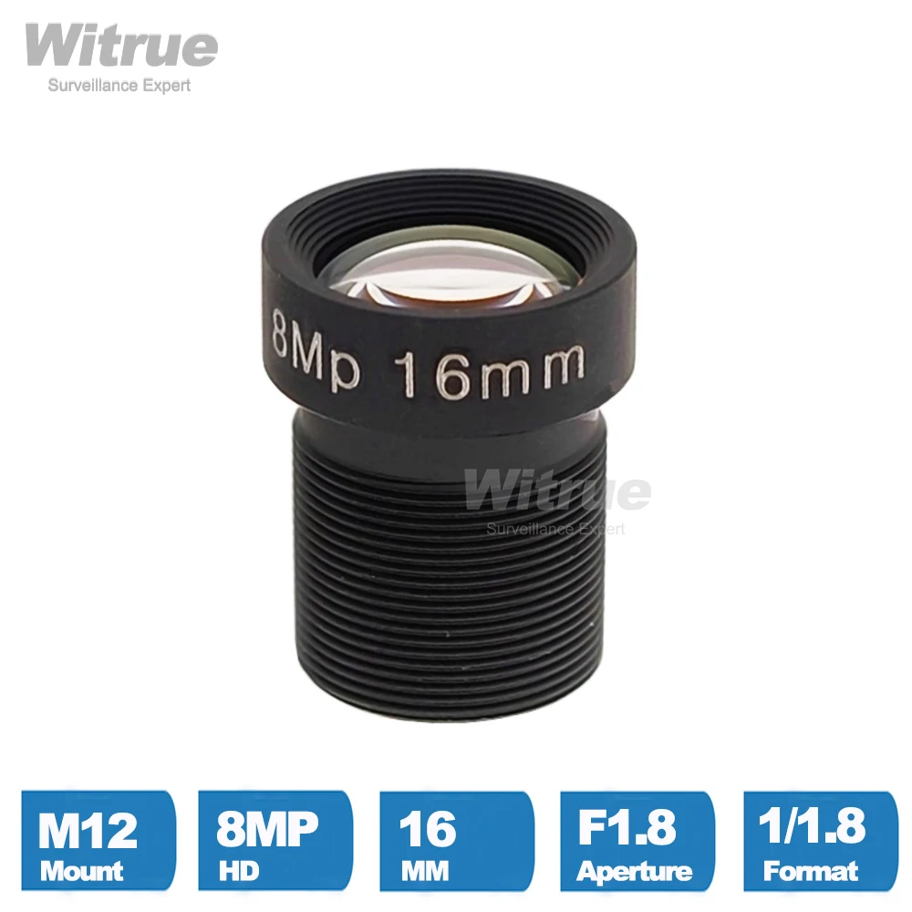Объектив Witrue HD 4K 8 Мп M12 16 мм для экшн-камеры
Объектив Witrue HD 4K 8 Мп M12 16 мм для экшн-камеры