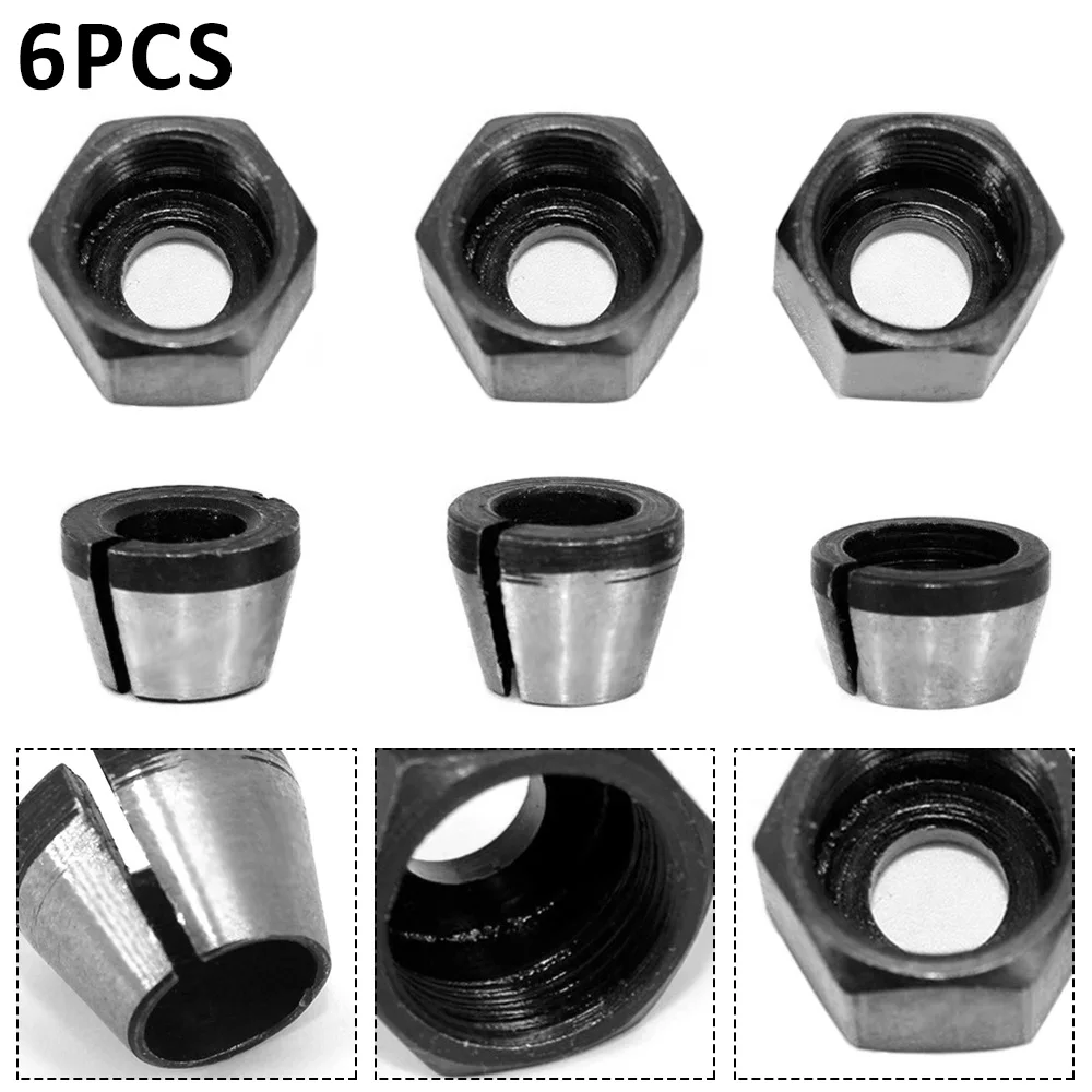 6pcs Router Bit Collet Chuck Set 6/6.35/8mm Trimmer Collet Chuck Heads Carbon Steel Collet Chuck High Precision Adapter Dropship
6pcs Router Bit Collet Chuck Set 6/6.35/8mm Trimmer Collet Chuck Heads Carbon Steel Collet Chuck High Precision Adapter Dropship