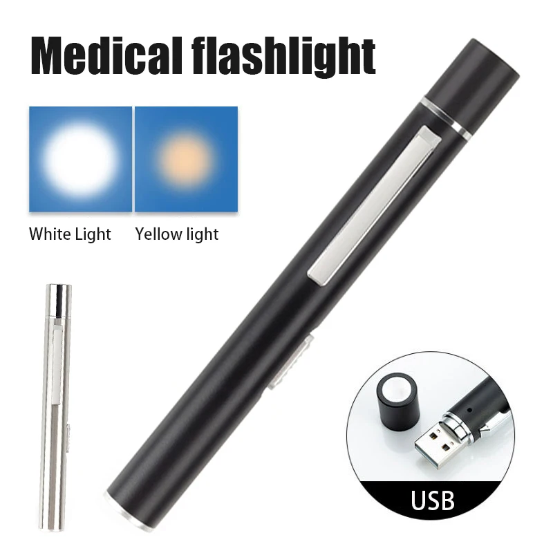 USB Rechargeable Medical Handy Pen Light Mini Nursing Flashlight LED Torch Lamp With Stainless Steel Clip Pocket Flashlight
USB Rechargeable Medical Handy Pen Light Mini Nursing Flashlight LED Torch Lamp With Stainless Steel Clip Pocket Flashlight