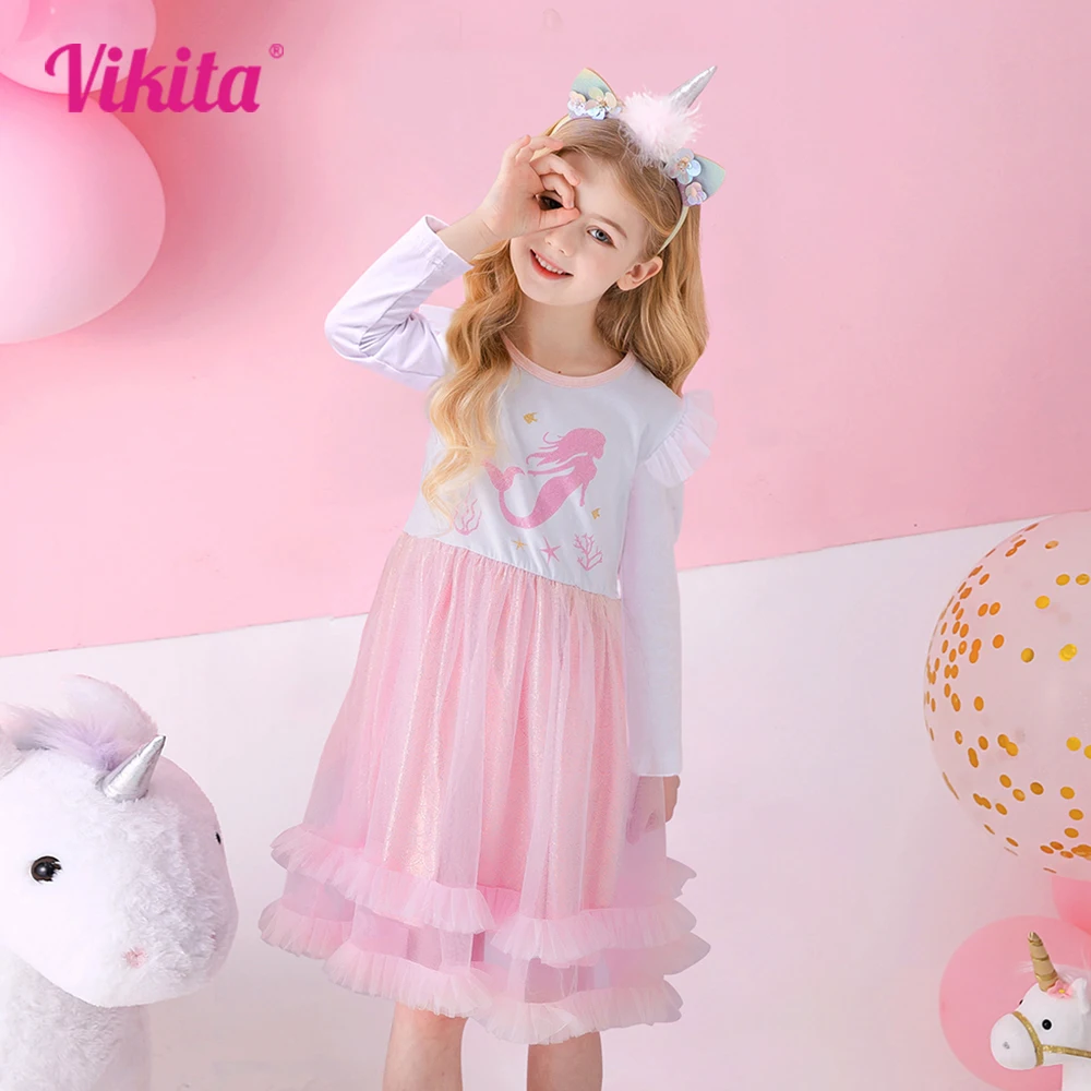 VIKITA Princess Girls Dress Cotton Autumn Children Clothing Tutu Tulle Kids Dress Birthday Party Mermaid Kids Dress For Girls
VIKITA Princess Girls Dress Cotton Autumn Children Clothing Tutu Tulle Kids Dress Birthday Party Mermaid Kids Dress For Girls