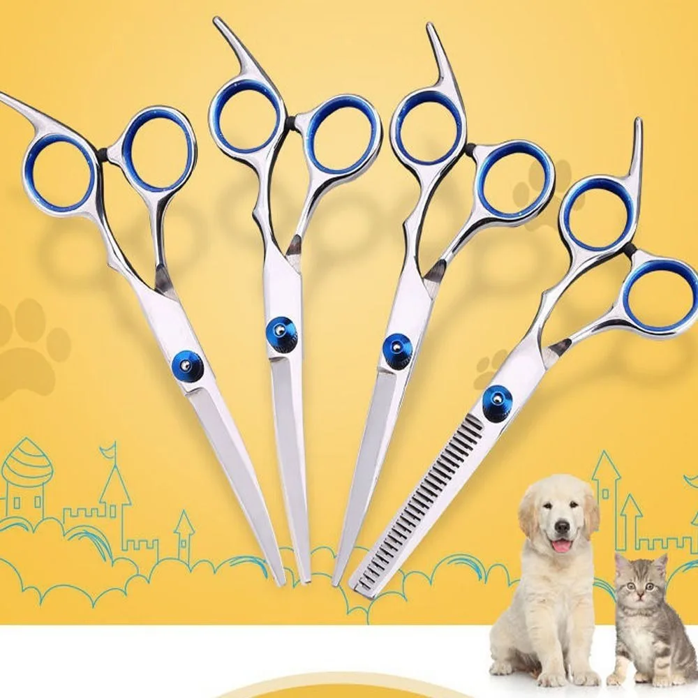 Dog Cutting Hair Thinning Shears Kit Stainless Steel Straight Curved Pet Grooming Scissors Set
Dog Cutting Hair Thinning Shears Kit Stainless Steel Straight Curved Pet Grooming Scissors Set