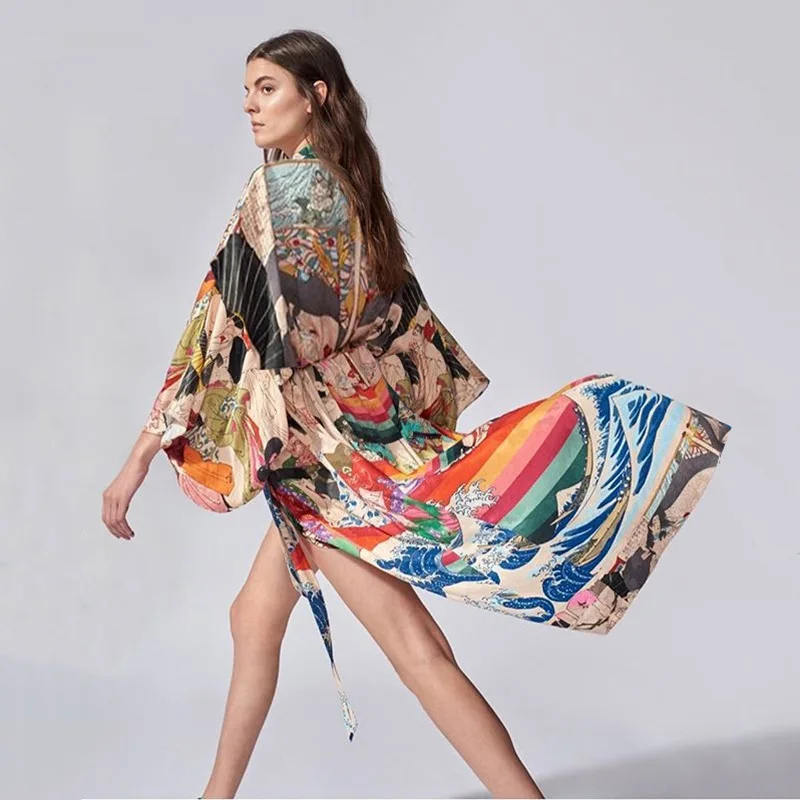 TEELYNN Summer Kimono Bikini Cover Up Women Blouse Shirt Boho Beach Wear Chic Long Vestidos Chic Japanese Floral Print Robe 2022
TEELYNN Summer Kimono Bikini Cover Up Women Blouse Shirt Boho Beach Wear Chic Long Vestidos Chic Japanese Floral Print Robe 2022