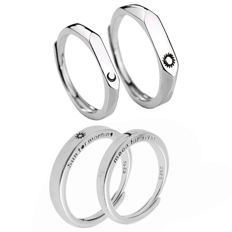 1 Pair Silver Open Finger Ring Adjustable Couple Rings for Sun Moon Lover Rings 264E
1 Pair Silver Open Finger Ring Adjustable Couple Rings for Sun Moon Lover Rings 264E