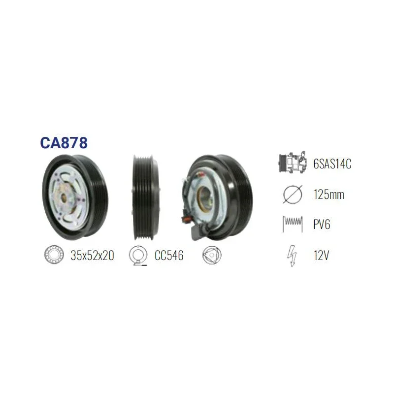Сцепление в сборе CA878 6SAS14C 6PK 12V для AUDI A6 S6 4G / A7 S7 Q7 4M0820803M 447140-1511