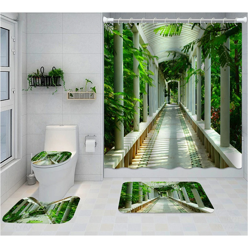 Green Plant Landscape Shower Curtain Sets Garden Gallery Flowers Forest Scenery Bathroom Decor Curtains Bath Rug Mat Toilet Set
Green Plant Landscape Shower Curtain Sets Garden Gallery Flowers Forest Scenery Bathroom Decor Curtains Bath Rug Mat Toilet Set