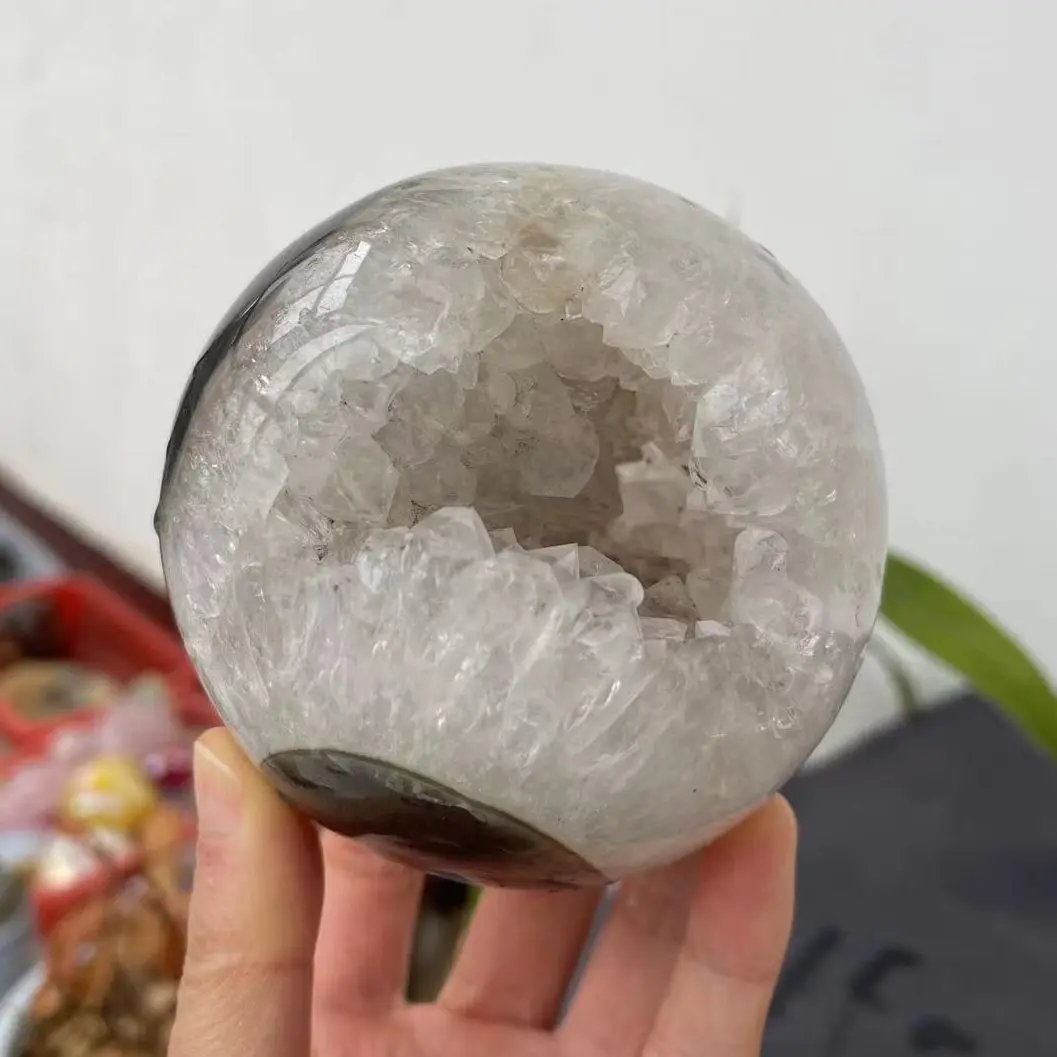 

90mm Natural Moss Ate Sphere Crystal Quartz Sphere Rock Mineral Reiki Healing