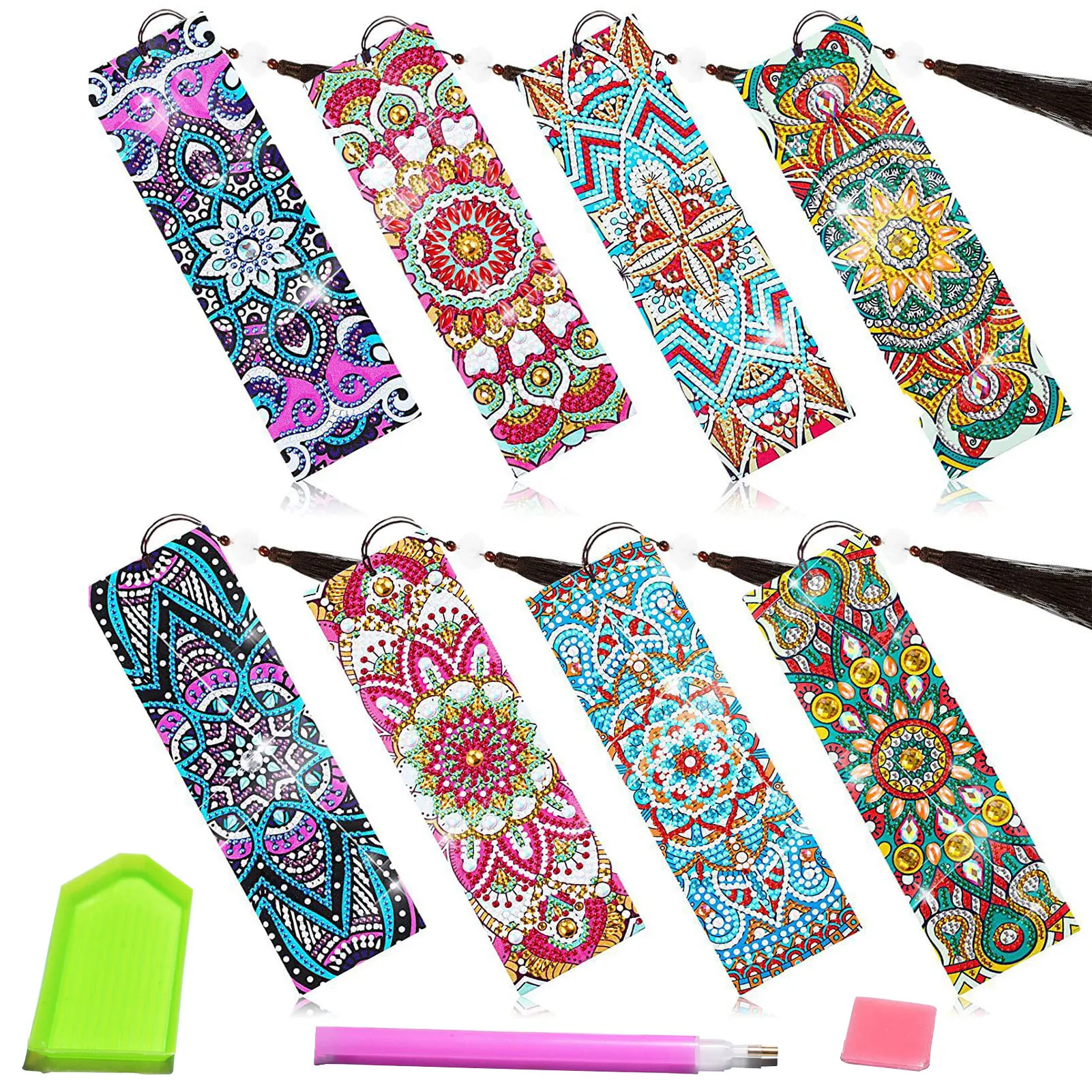 8pcs/pack 5D Beginner PU Leather With Tassel Art Students For Adults DIY Craft Diamond Painting Bookmark Mandala Style Reading
8pcs/pack 5D Beginner PU Leather With Tassel Art Students For Adults DIY Craft Diamond Painting Bookmark Mandala Style Reading