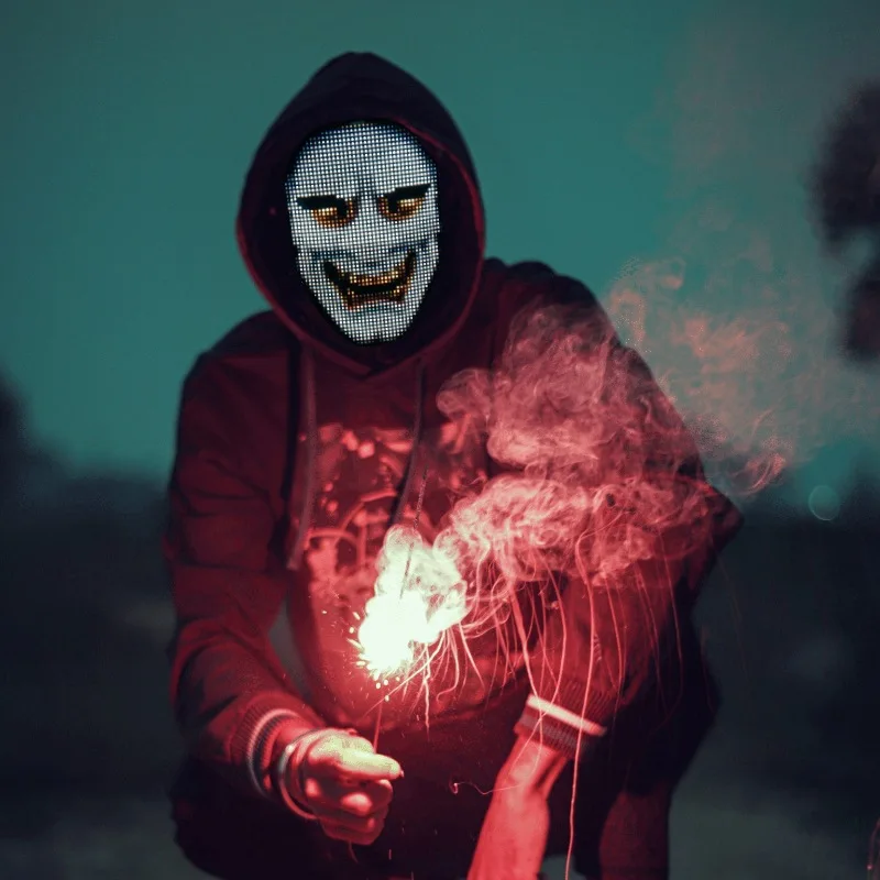 New LED Bluetooth full-color light mask DIY Halloween cosplay Costume party bar atmosphere cosplay props
New LED Bluetooth full-color light mask DIY Halloween cosplay Costume party bar atmosphere cosplay props
