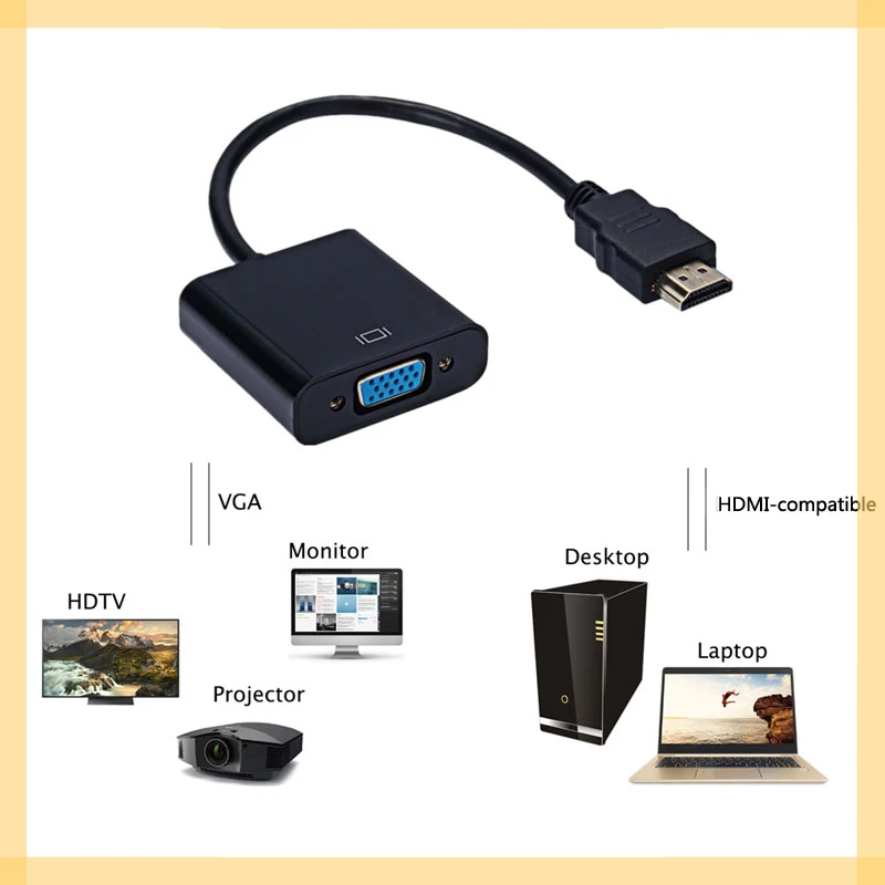 HD 1080P Digital to Analog Converter Cable HDMI-compatible to VGA Adapter For PS4 PC Laptop TV Box to Projector Displayer
HD 1080P Digital to Analog Converter Cable HDMI-compatible to VGA Adapter For PS4 PC Laptop TV Box to Projector Displayer