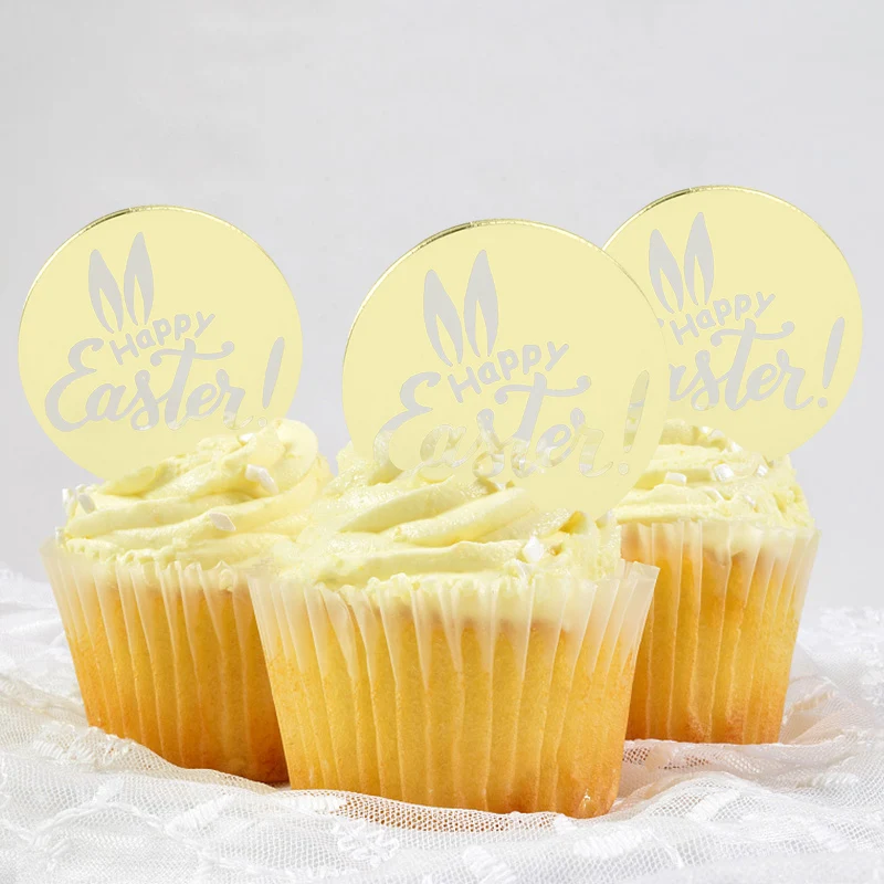 5/10pcs Gold Silver Happy Easter Acrylic Cake Topper Round Cupcake Topper Insert Cards For Easter Party Cake Decoration Supplies
5/10pcs Gold Silver Happy Easter Acrylic Cake Topper Round Cupcake Topper Insert Cards For Easter Party Cake Decoration Supplies